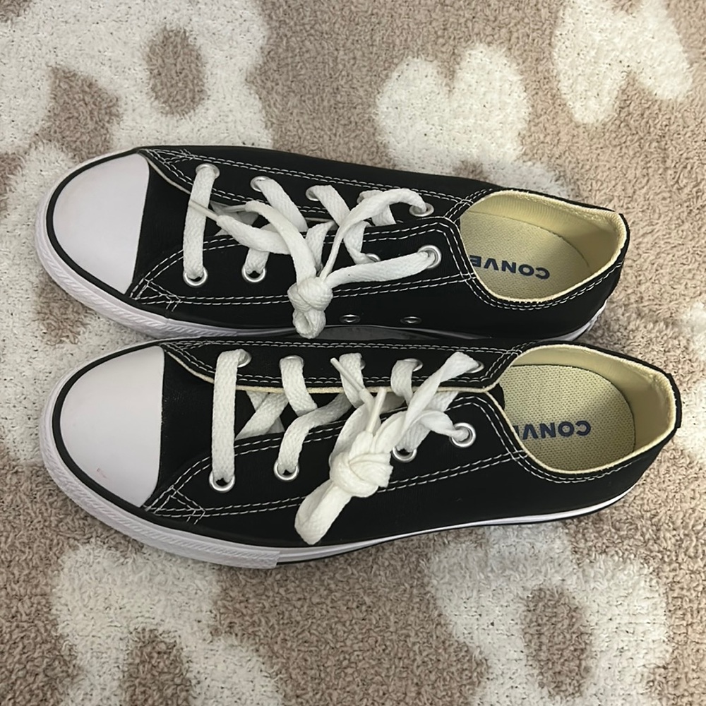 Brand new kids size 2 black converse sneakers